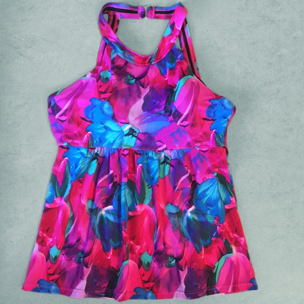 A SHORE FIT! Women's High Neck Tankini Swim Top